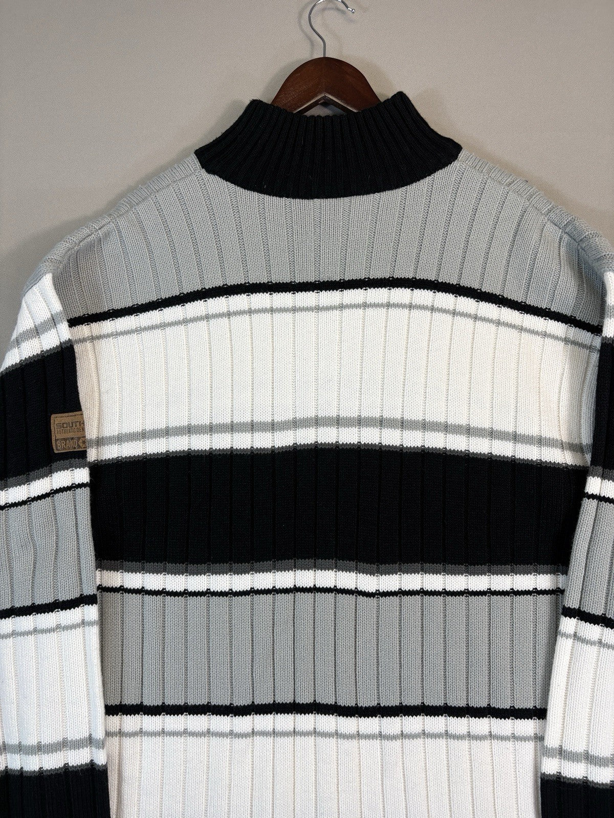 SOUTHPOLE Authentic Collection Mens XL Knit Turtleneck Sweater Striped