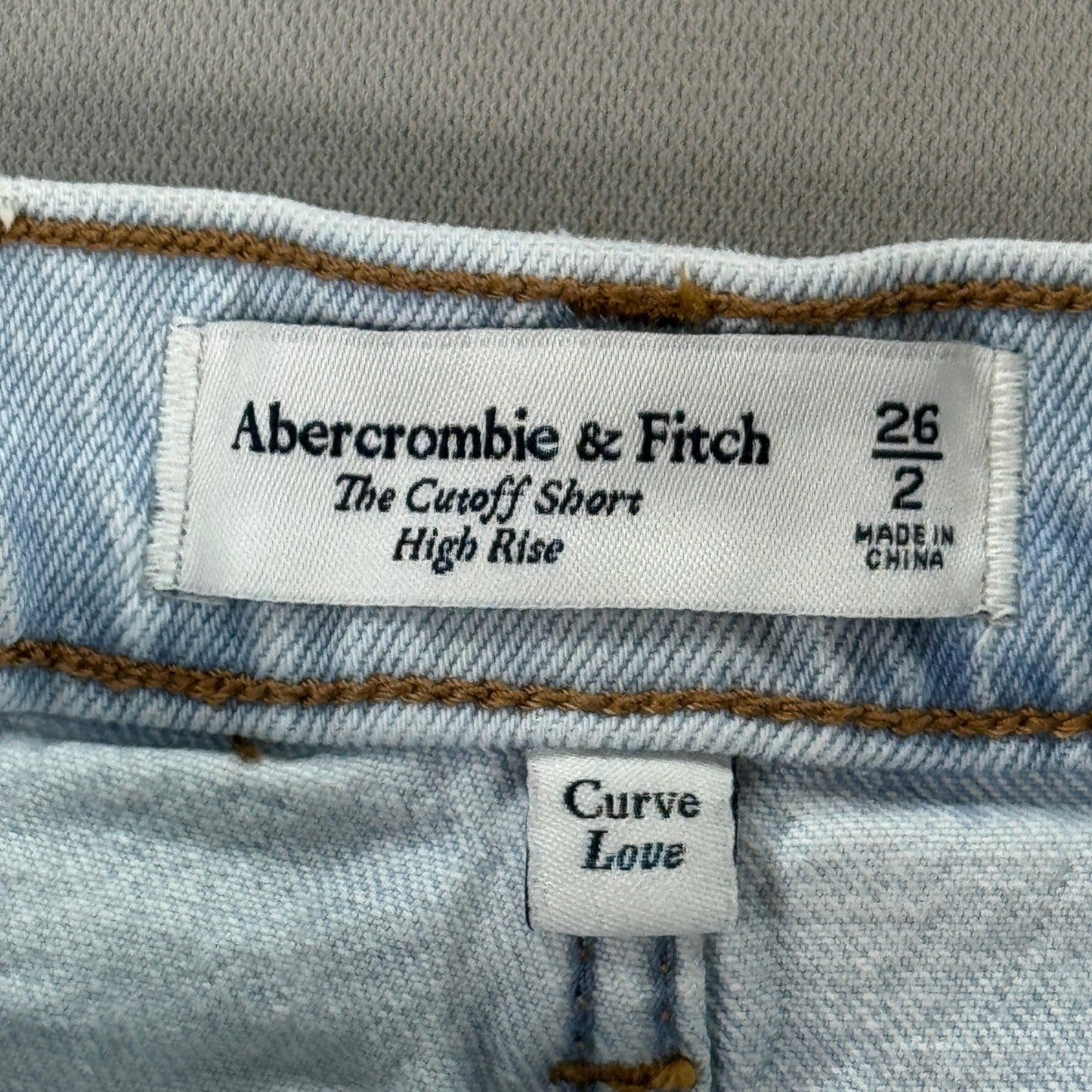 Abercrombie Fitch High Rise Cutoff Denim Shorts Womens 26 Light Wash