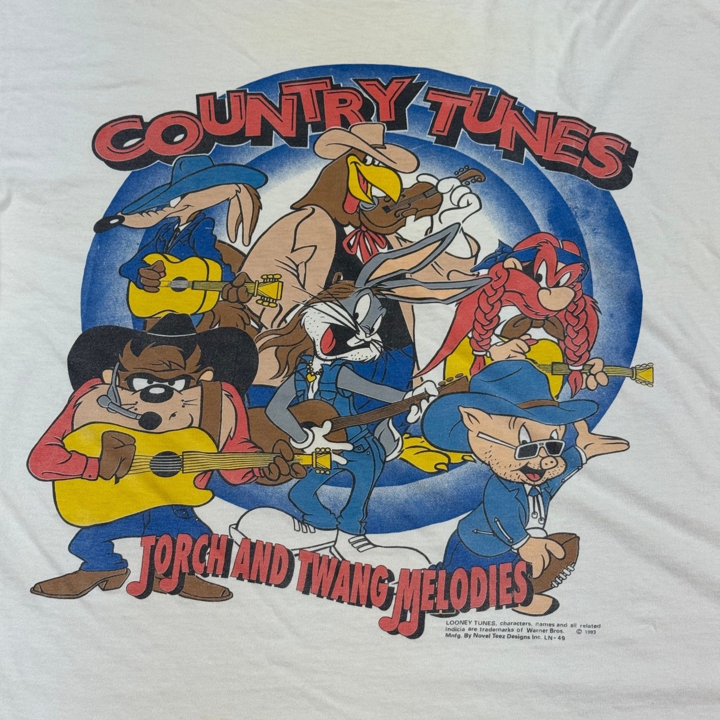 VTG 90s Looney Tunes Country Tunes Torch & Twang Melodies Shirt Single Stitch XL