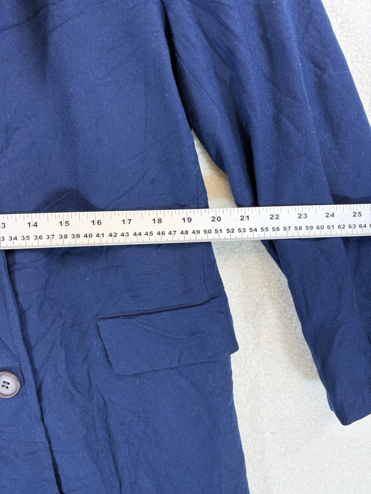 Pendleton 100% Virgin Wool Long Blue Trench Coat Double Breasted Womens Size 12