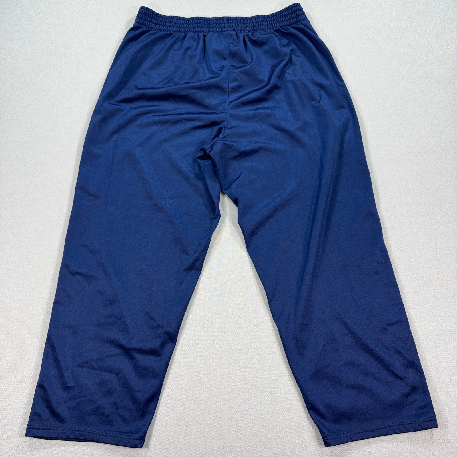 Vintage Nike Tearaway Track Pants Snap Button mens 2XL Navy Blue Baggy Wide Leg