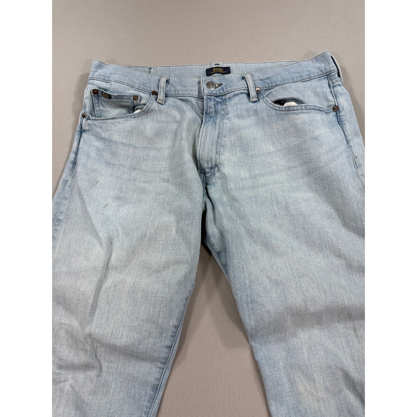 Polo Ralph Lauren mens 34x32 Denim Jeans Light Wash Relaxed Fit Casual Pants