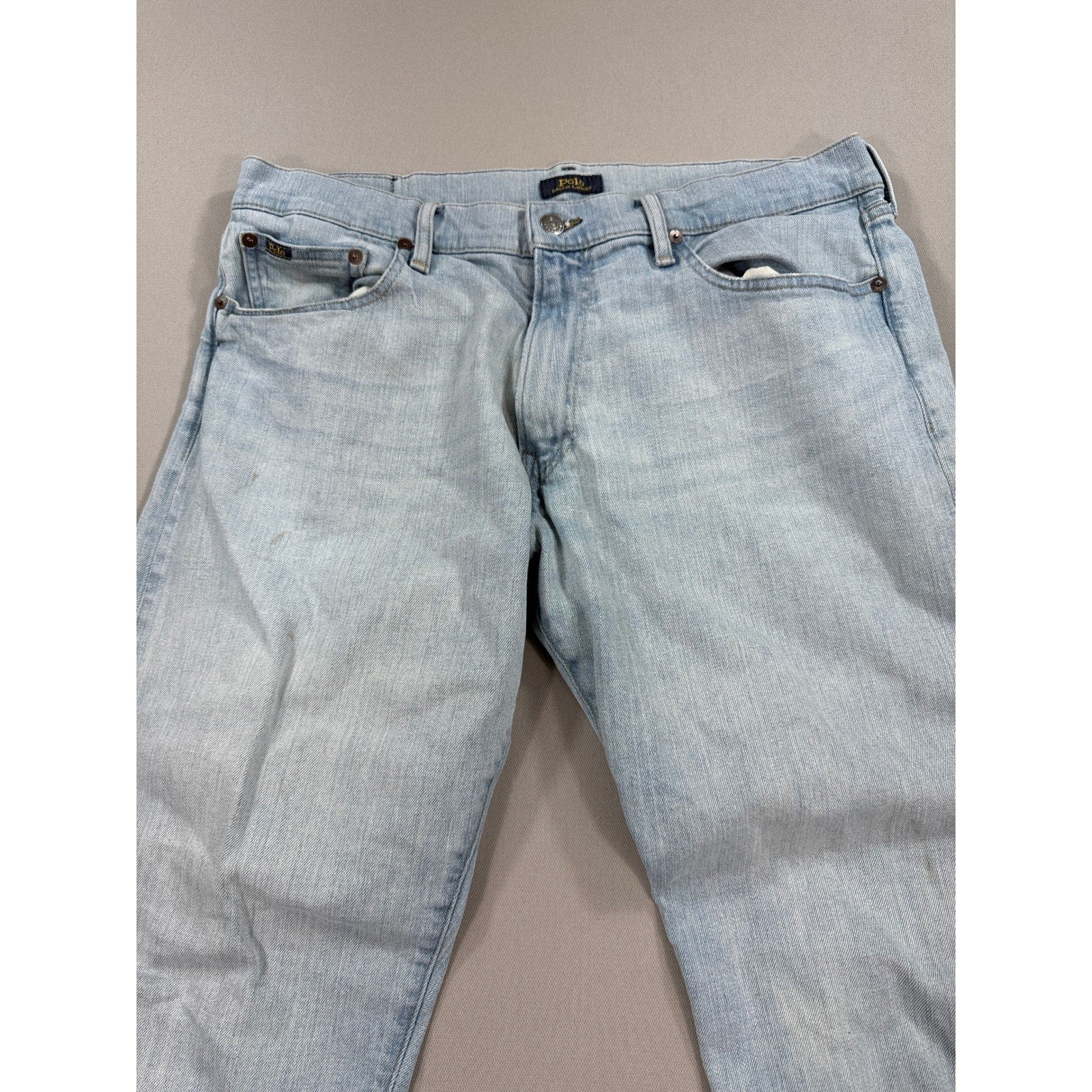 Polo Ralph Lauren mens 34x32 Denim Jeans Light Wash Relaxed Fit Casual Pants