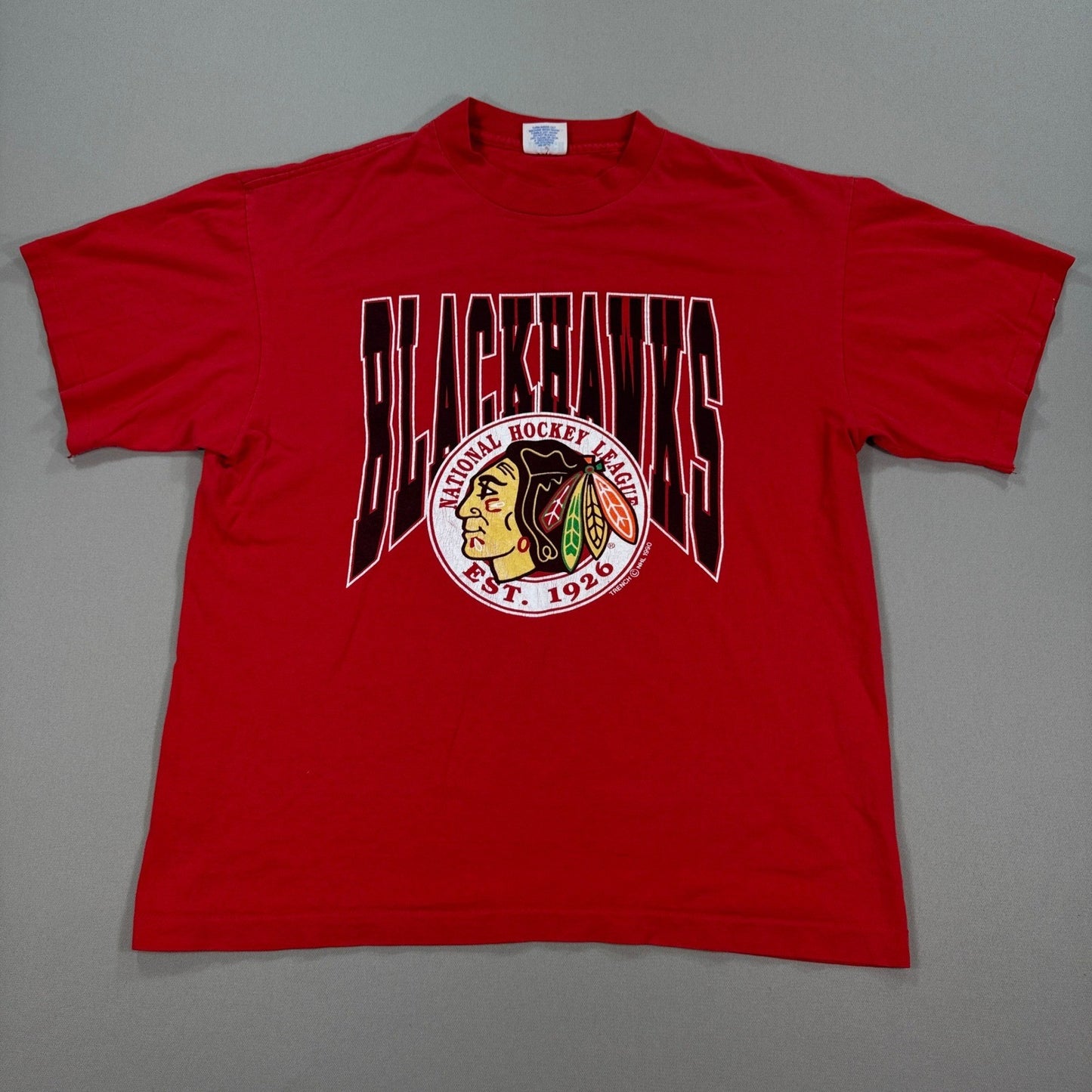 VTG Chicago Blackhawks NHL Hockey Shirt mens XL Red Single Stitch Made In USA