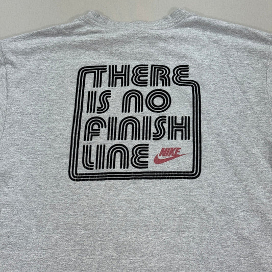 Vintage Nike There Is No Finish Line T-Shirt Mens Medium Gray Made In Canada Y2K