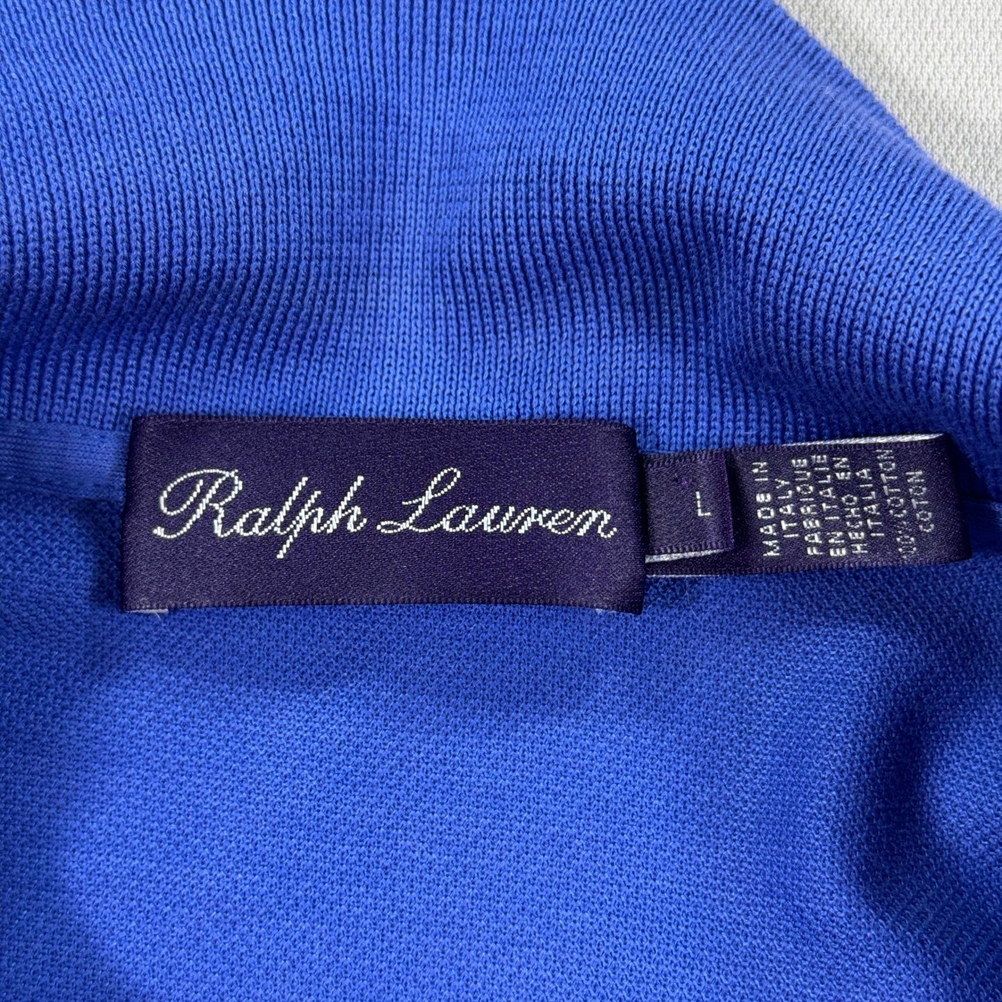 Polo Ralph Lauren Purple Label Polo Shirt Blue mens Large Made In Italy