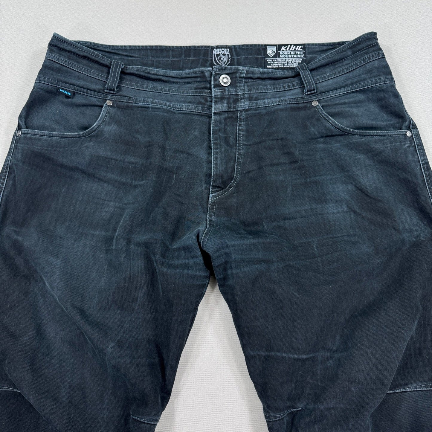 Kuhl Gunslinger Vintage Patina Dyed Jeans Mens 40x32 Indigo Stretch Baggy