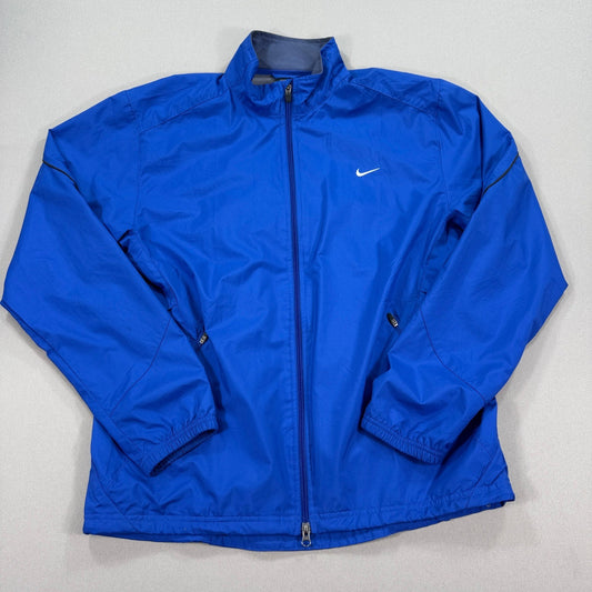 Nike Clima Fit Windbreaker Jacket mens Large Blue Full Zip Lightweight Golf