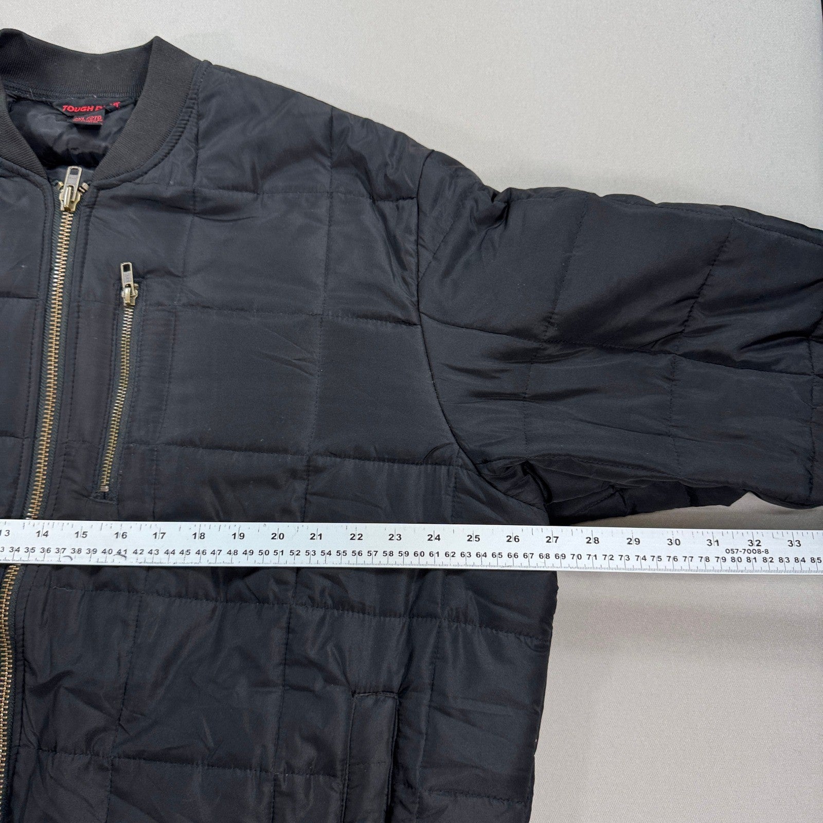 Tough Duck Bomber Jacket Quilted Lined mens 2XL Black Full Zip Padded Insulated