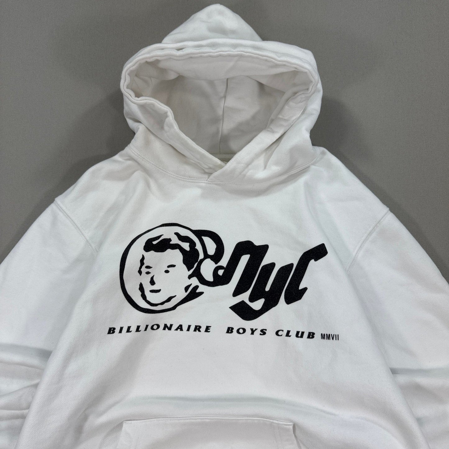 Billionaire Boys Club Hoodie NYC Nerd Neptunes Graphic Mens Large White Pullover