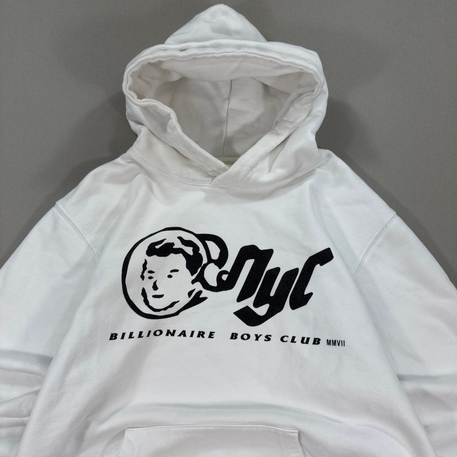 Billionaire Boys Club Hoodie NYC Nerd Neptunes Graphic Mens Large White Pullover