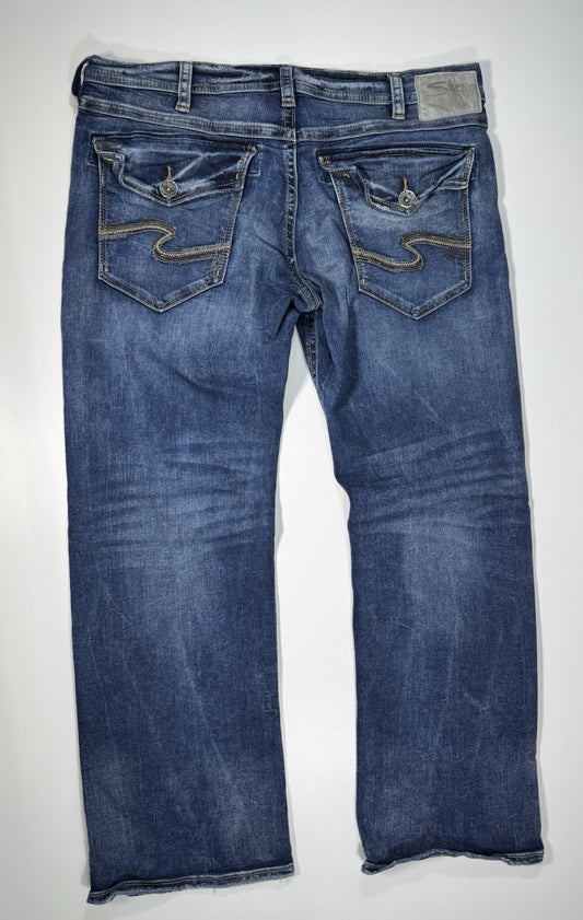 Silver Jeans Zac Men’s 38 x 32 Blue Relaxed Fit Straight Leg