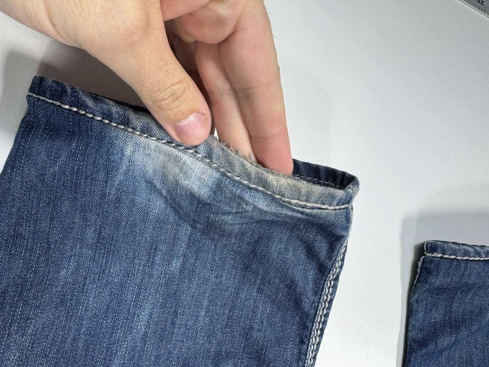 Buffalo David Bitton Evan X Straight mens Blue Jeans Size Distressed 33x34