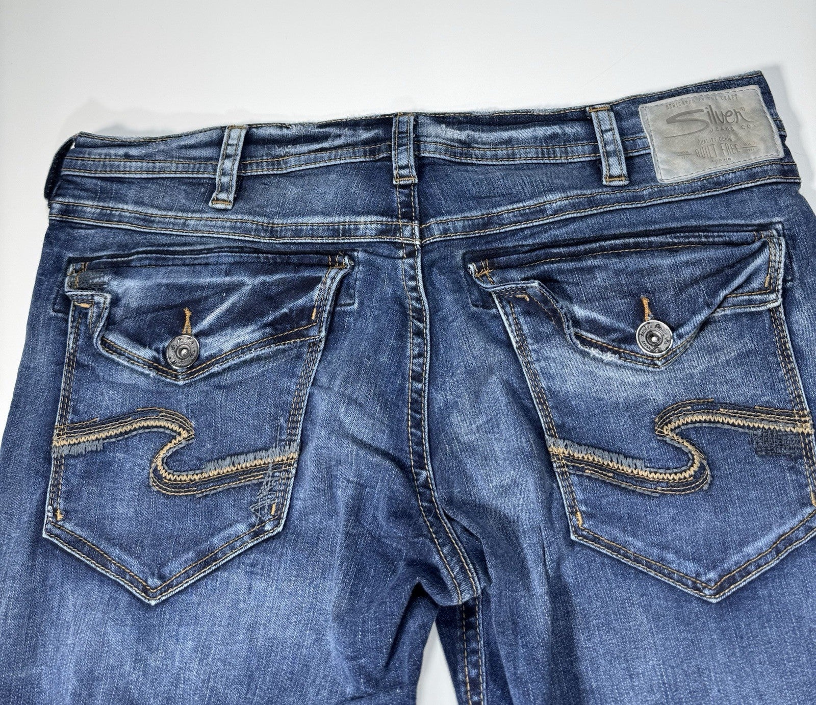 Silver Jeans Zac Men’s 38 x 32 Blue Relaxed Fit Straight Leg