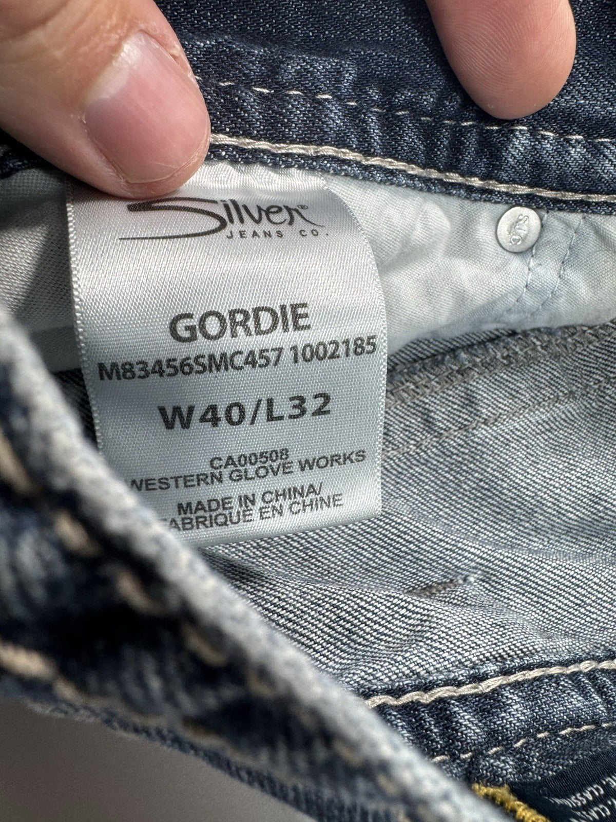 Silver Jeans Gordie Loose Fit Straight Leg Mens 40/29 Distressed Baggy Y2K Feel