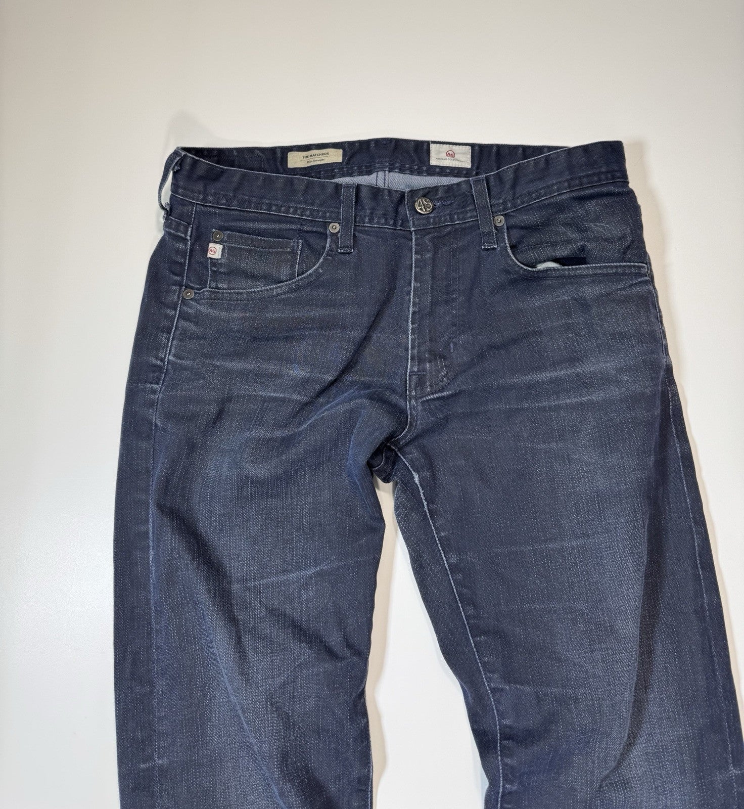 Adriano Goldschmied AG The Matchbox Slim Straight Jeans Size 32x32 Navy Blue