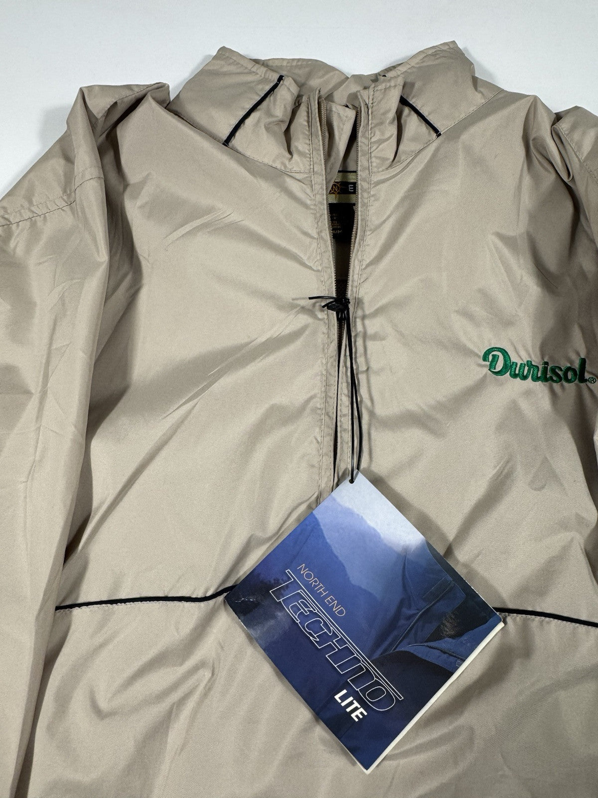 North End Men' Medium Waterproof Beige Windbreaker Jacket Vented NEW