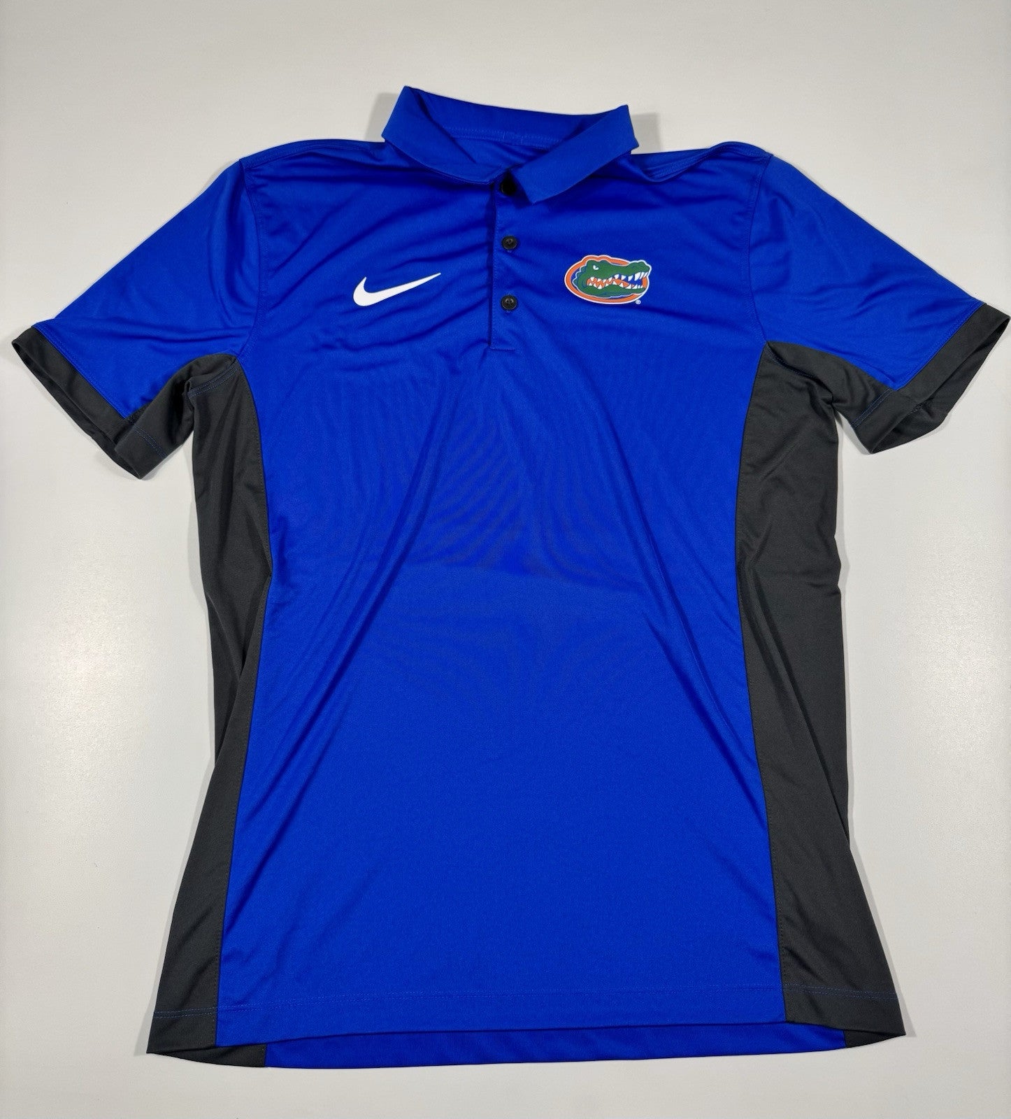 Florida Gators Polo Shirt Medium NIKE Dri Fit NCAA Collage Football Blue