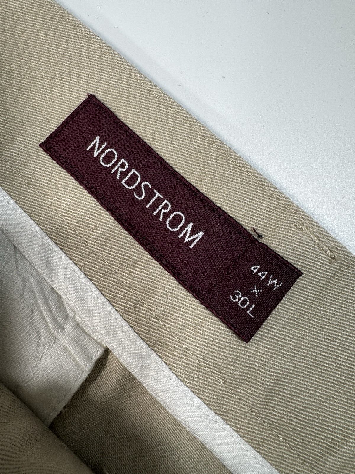 Nordstrom Smartcare Men’s Wrinkle Free Dress Pants 44x30 Khaki Brown NWT