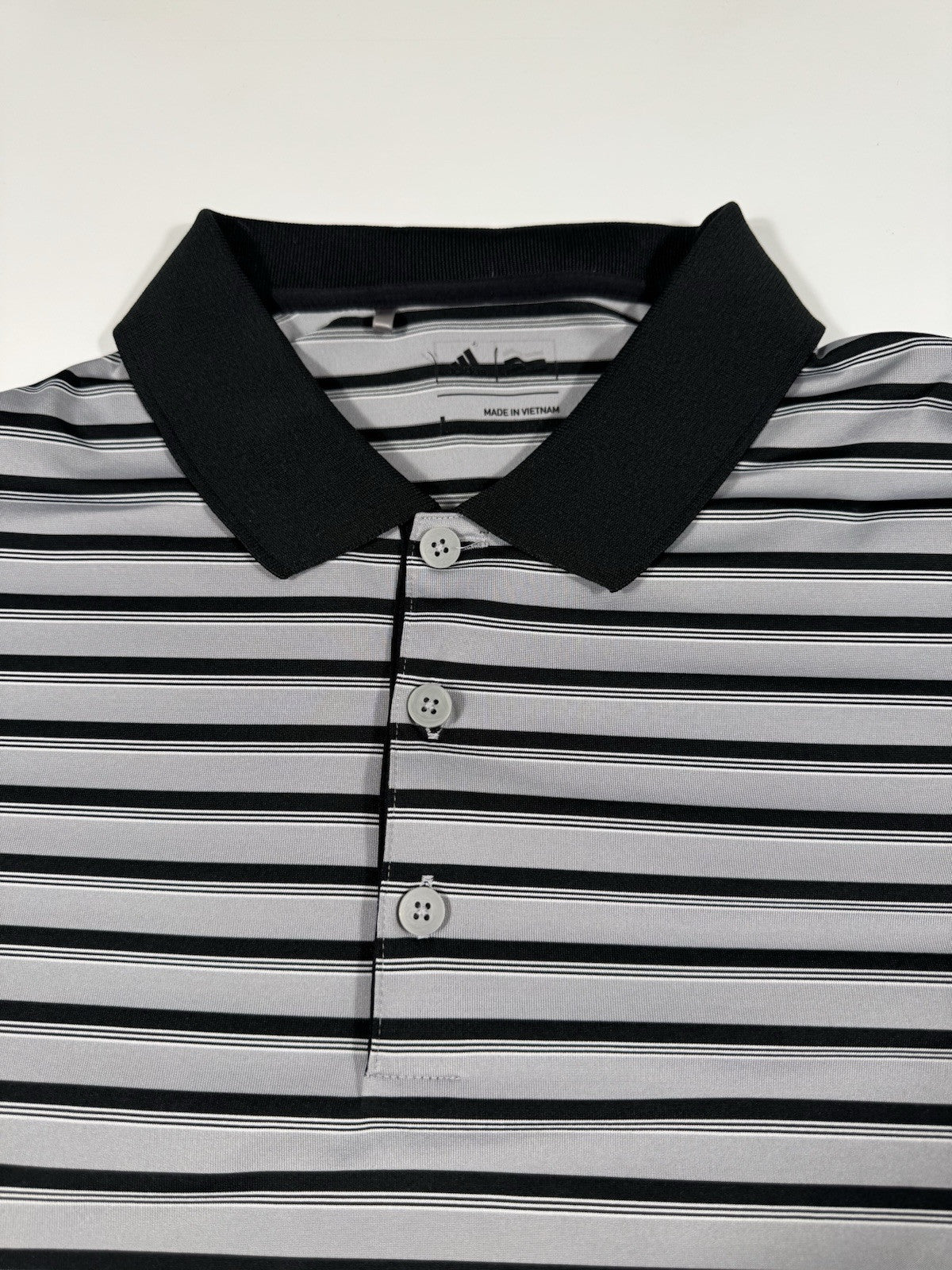 Adidas Mens Climacool Polo Shirt Size Large Grey Golf Striped Performance