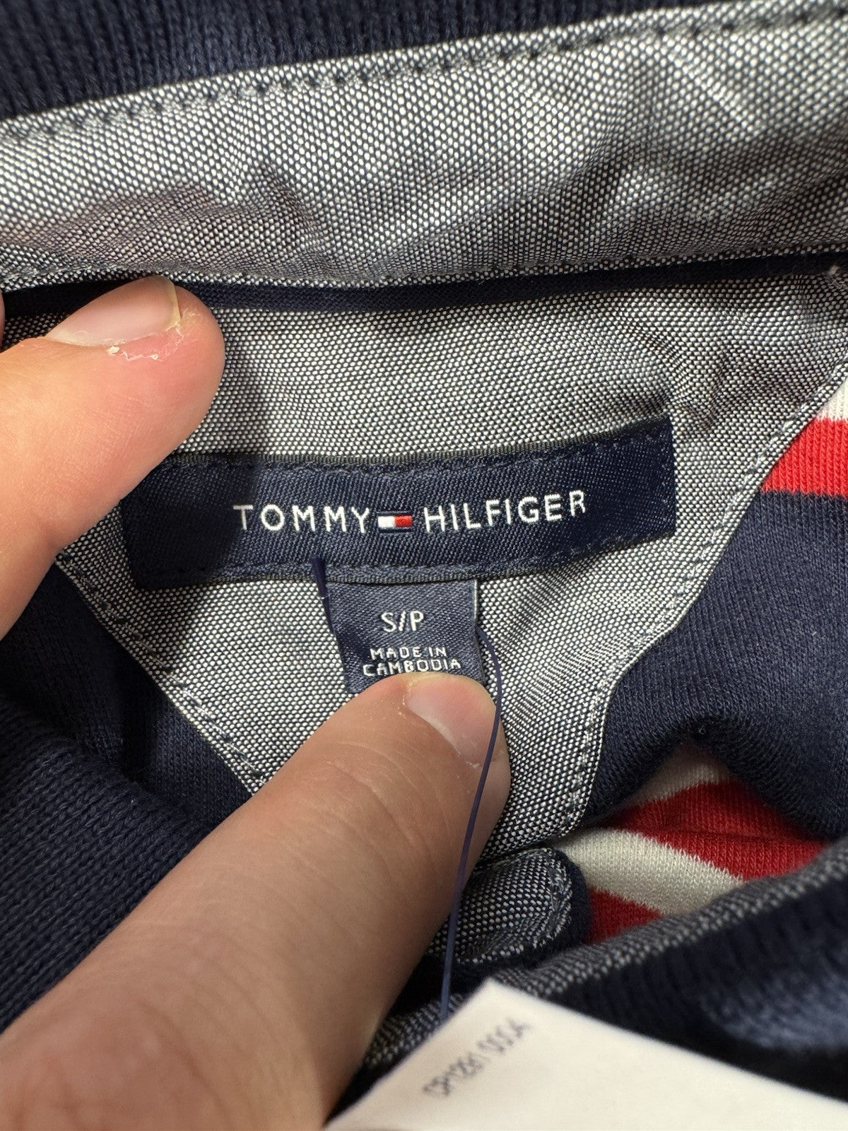 Tommy Hilfiger Polo Shirt Adult Small Striped Golf Rugby Preppy Mens TH