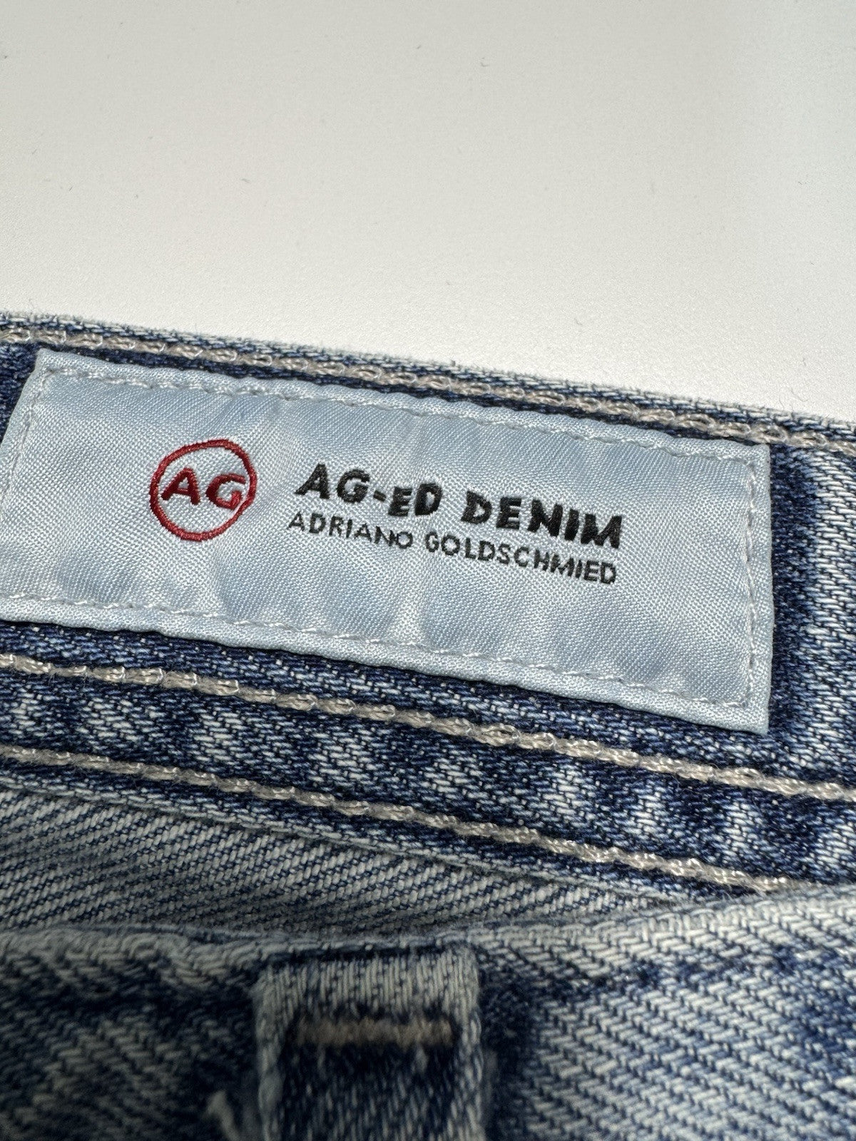 AG Jeans Light Blue Tellis Modern Slim Ag-ed Distressed Denim Jeans 33x32