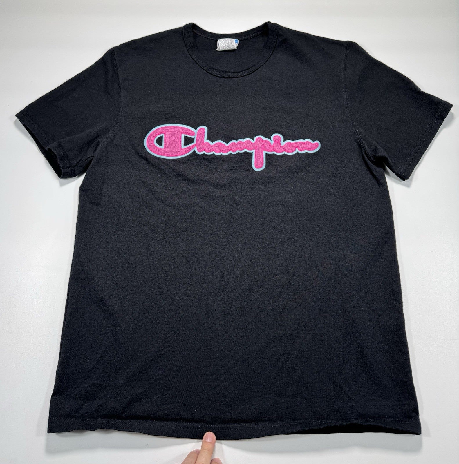 Champion T-Shirt mens Size Large Reverse Weave Black Vintage Read Description