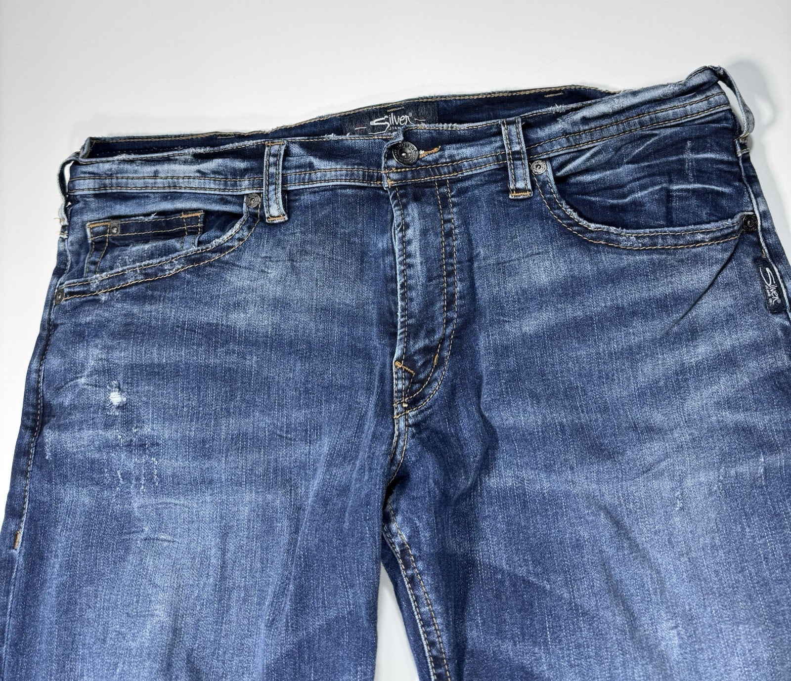 Silver Jeans Zac Men’s 38 x 32 Blue Relaxed Fit Straight Leg