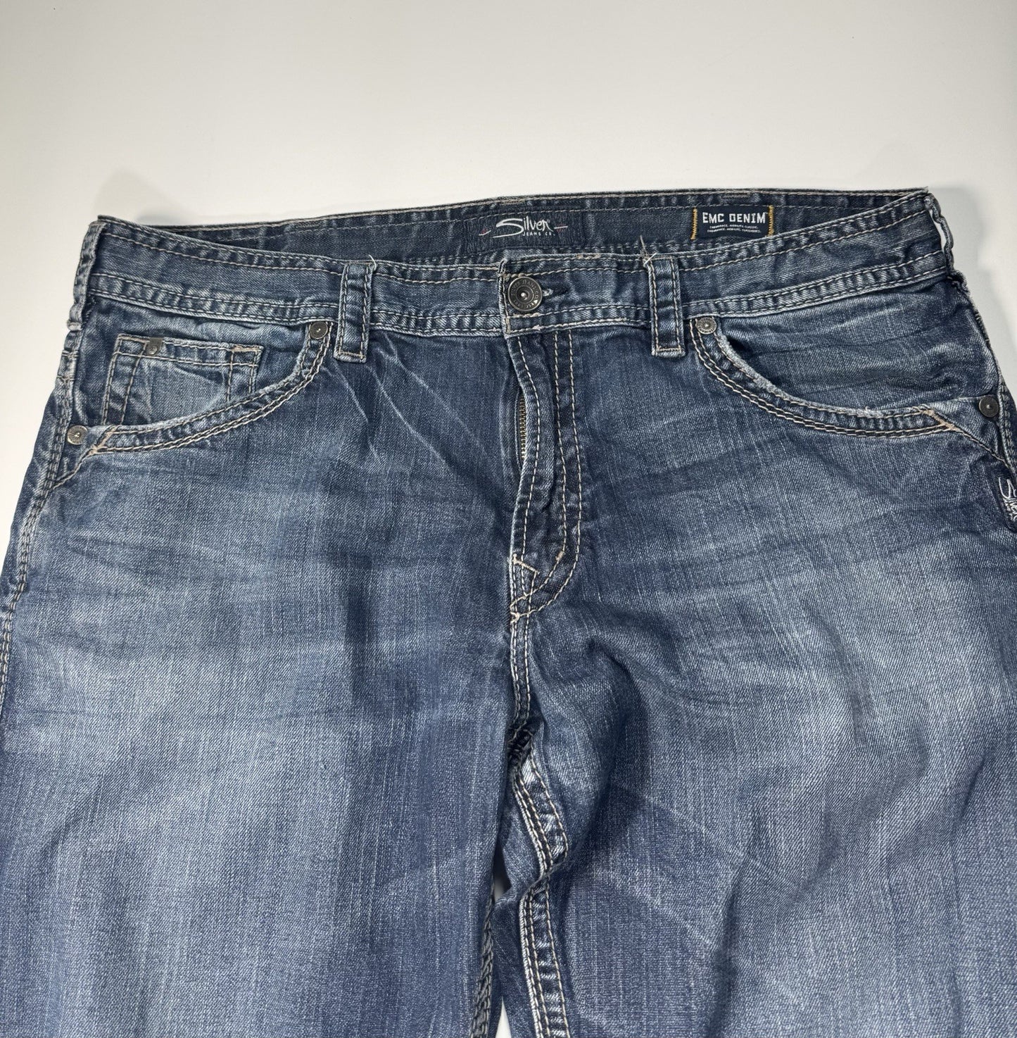 Silver Jeans Gordie Loose Fit Straight Leg Mens 40/29 Distressed Baggy Y2K Feel