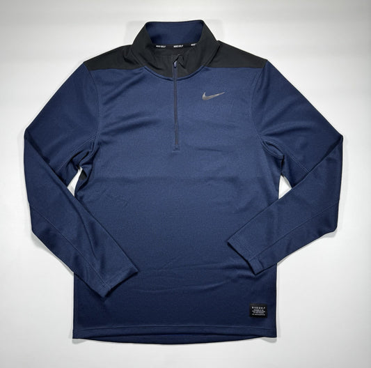 NIKE Golf mens Dri-fit 1/4 Zip Size Small Dark Blue Long Sleeve