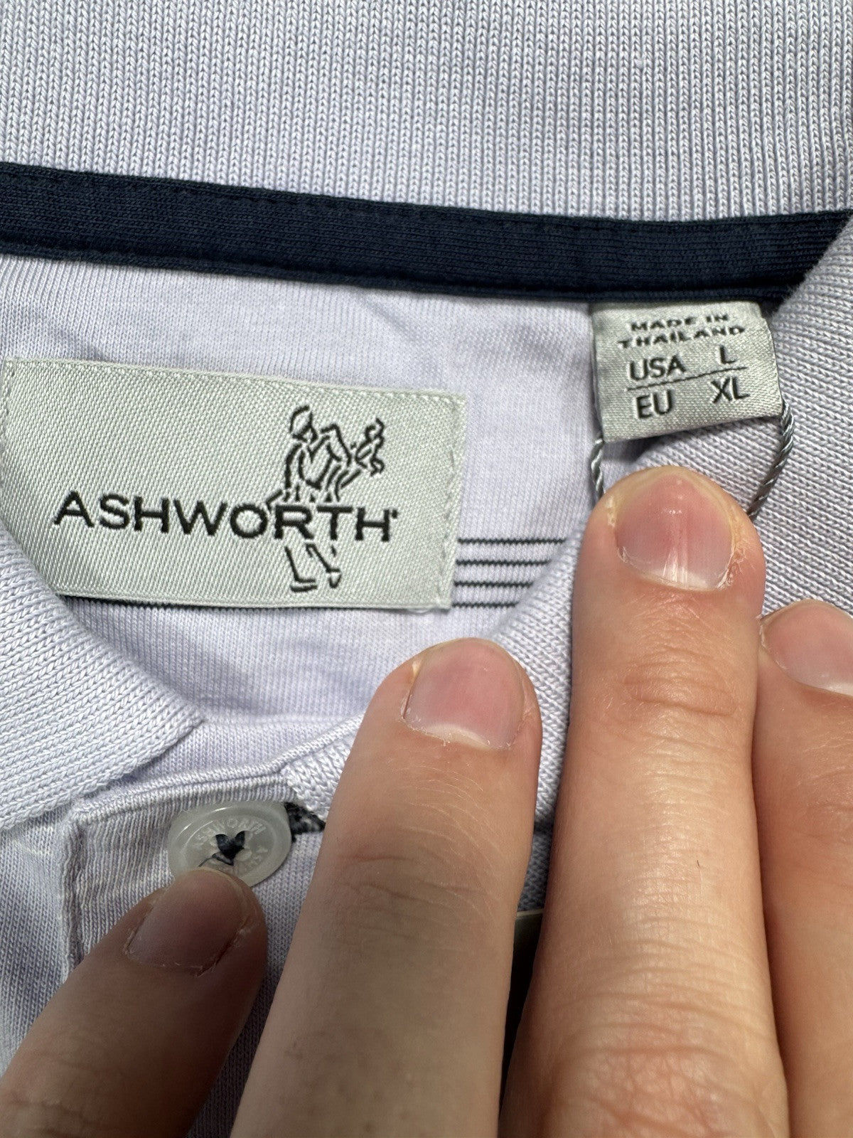 Ashworth mens Short Sleeve Golf Polo Size Large Eztech New Read Description