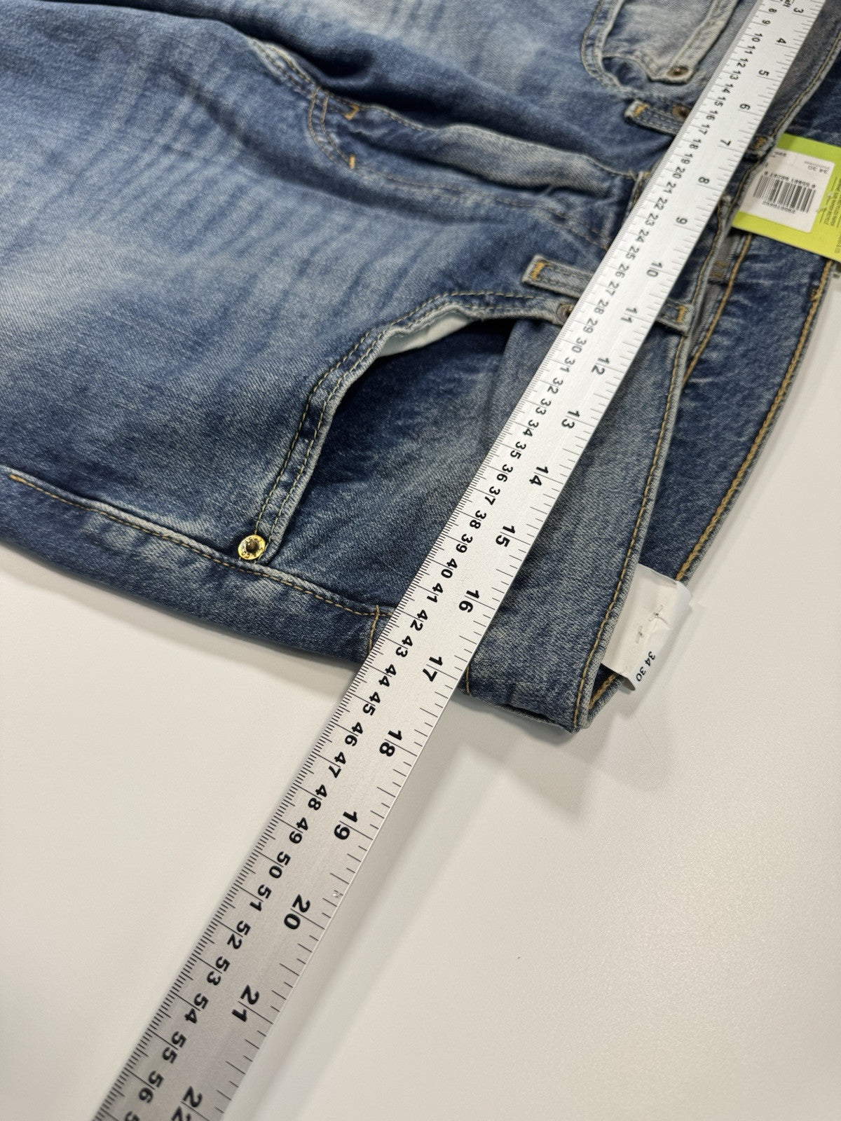 Levis 502 Washed Blue Stretch Denim Tapered Jeans Size 34x30 Msrp $99.95 Levi’s