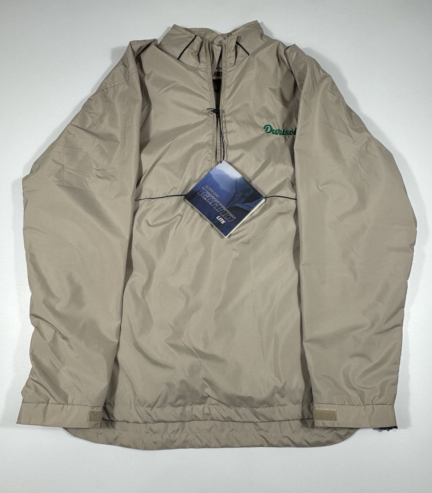 North End Men' Medium Waterproof Beige Windbreaker Jacket Vented NEW