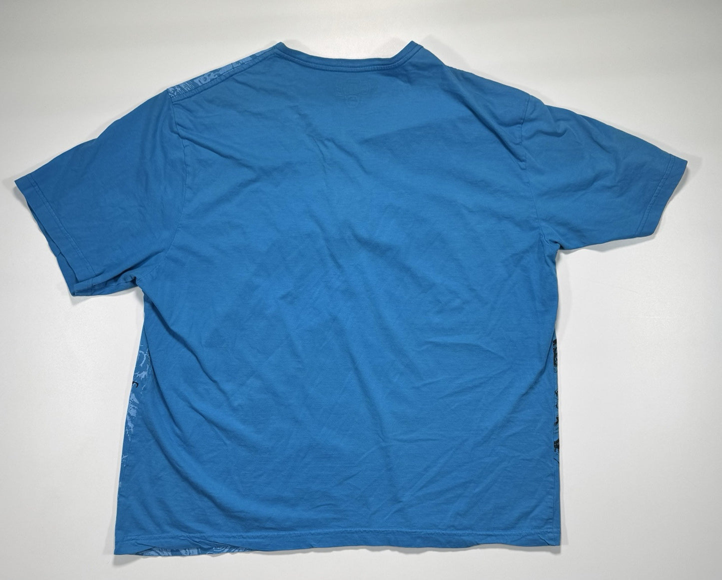 MMA ELITE Blue Cross Church Short Sleeve Y2K T-shirt Mens XL 1/4 Button Up