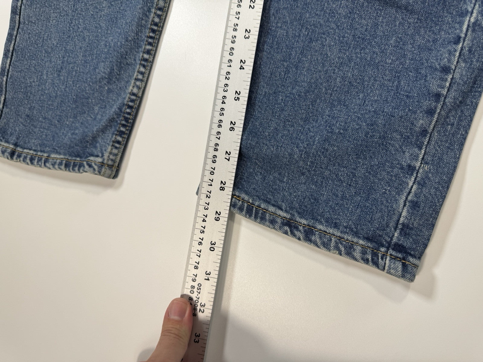 Levis 502 Washed Blue Stretch Denim Tapered Jeans Size 34x30 Msrp $99.95 Levi’s