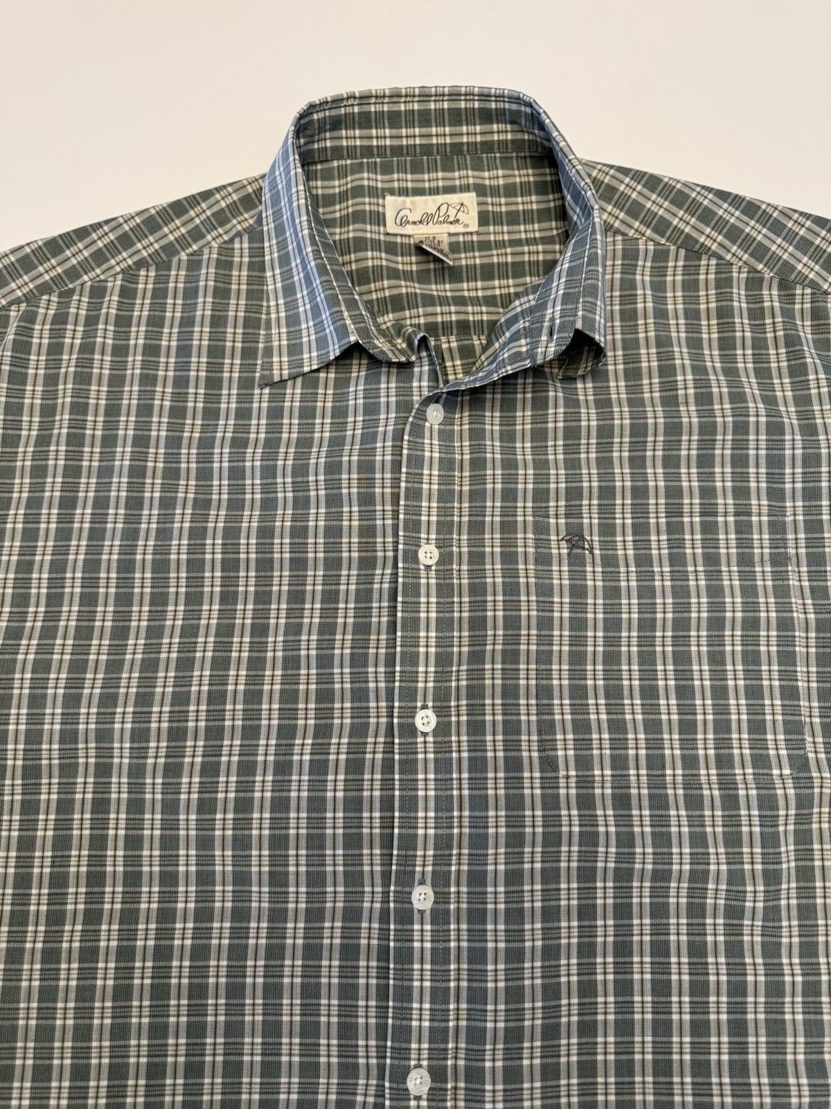 Arnold Palmer Mens Short Sleeve Button Up Golfing Casual Plaid