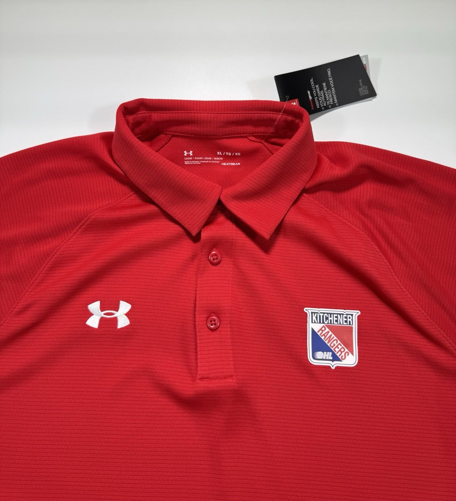Under Armour Polo Shirt XL Kitchener Rangers Red Golf Heat Gear Brand New