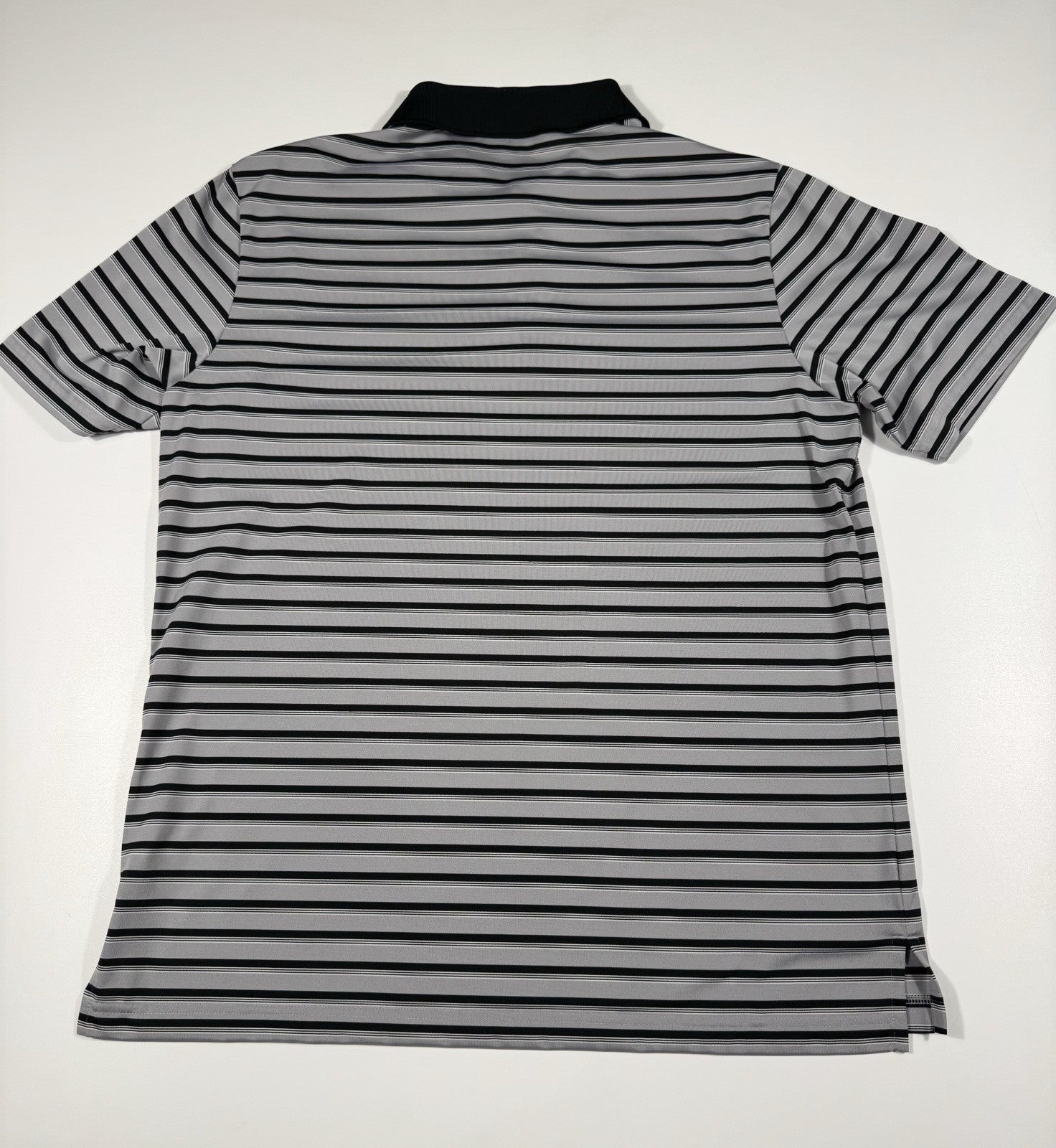 Adidas Mens Climacool Polo Shirt Size Large Grey Golf Striped Performance