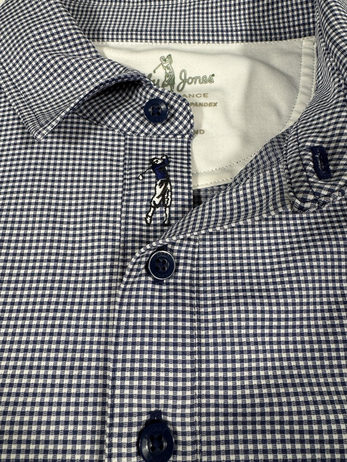 Bobby Jones Golf Polo Shirt Mens Medium Stretch Performance Plaid