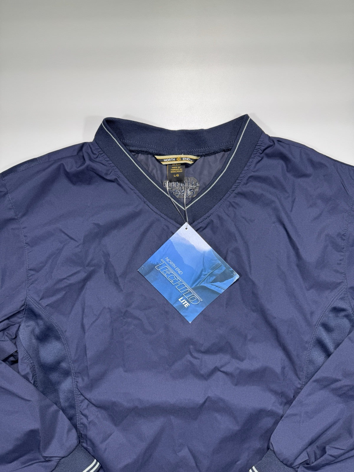 North End Men' Large Waterproof Blue Windbreaker Jacket Techno Lite NEW