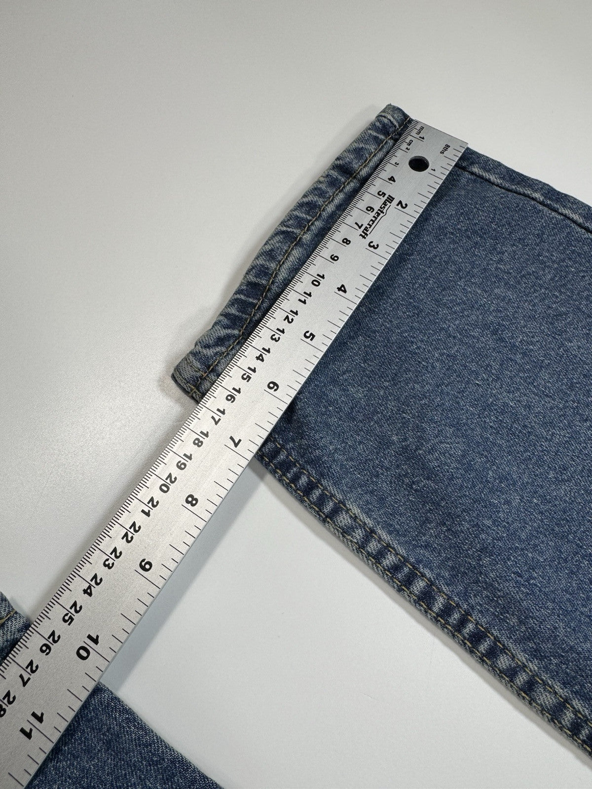 Levis 502 Washed Blue Stretch Denim Tapered Jeans Size 34x30 Msrp $99.95 Levi’s