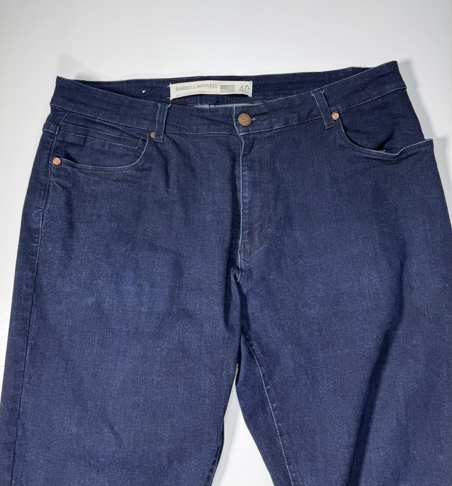 Barbell Apparel Jeans Mens 40x34 Blue Slim Athletic Fit Stretch Made In U.S.A