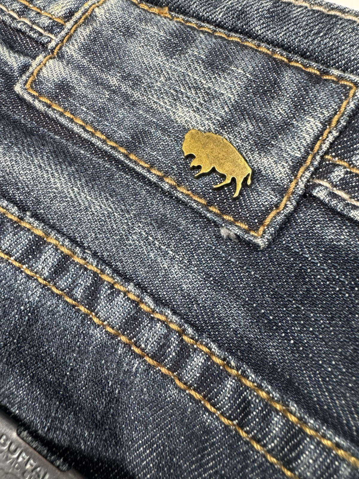 Buffalo David Bitton King Jeans mens 31x34 Blue Low Rise Slim Boot New Msrp 125