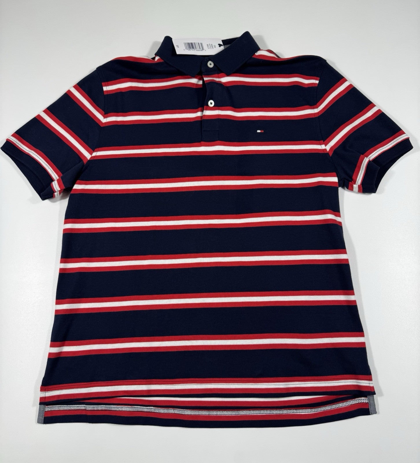 Tommy Hilfiger Polo Shirt Adult Small Striped Golf Rugby Preppy Mens TH