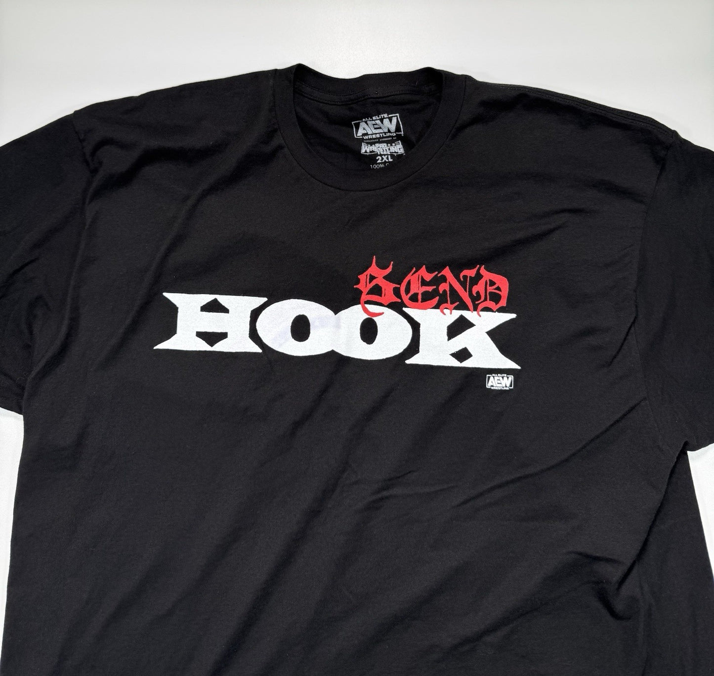 AEW All Elite Wrestling Send Hook Short Sleeve T-Shirt mens Size 2XL Black