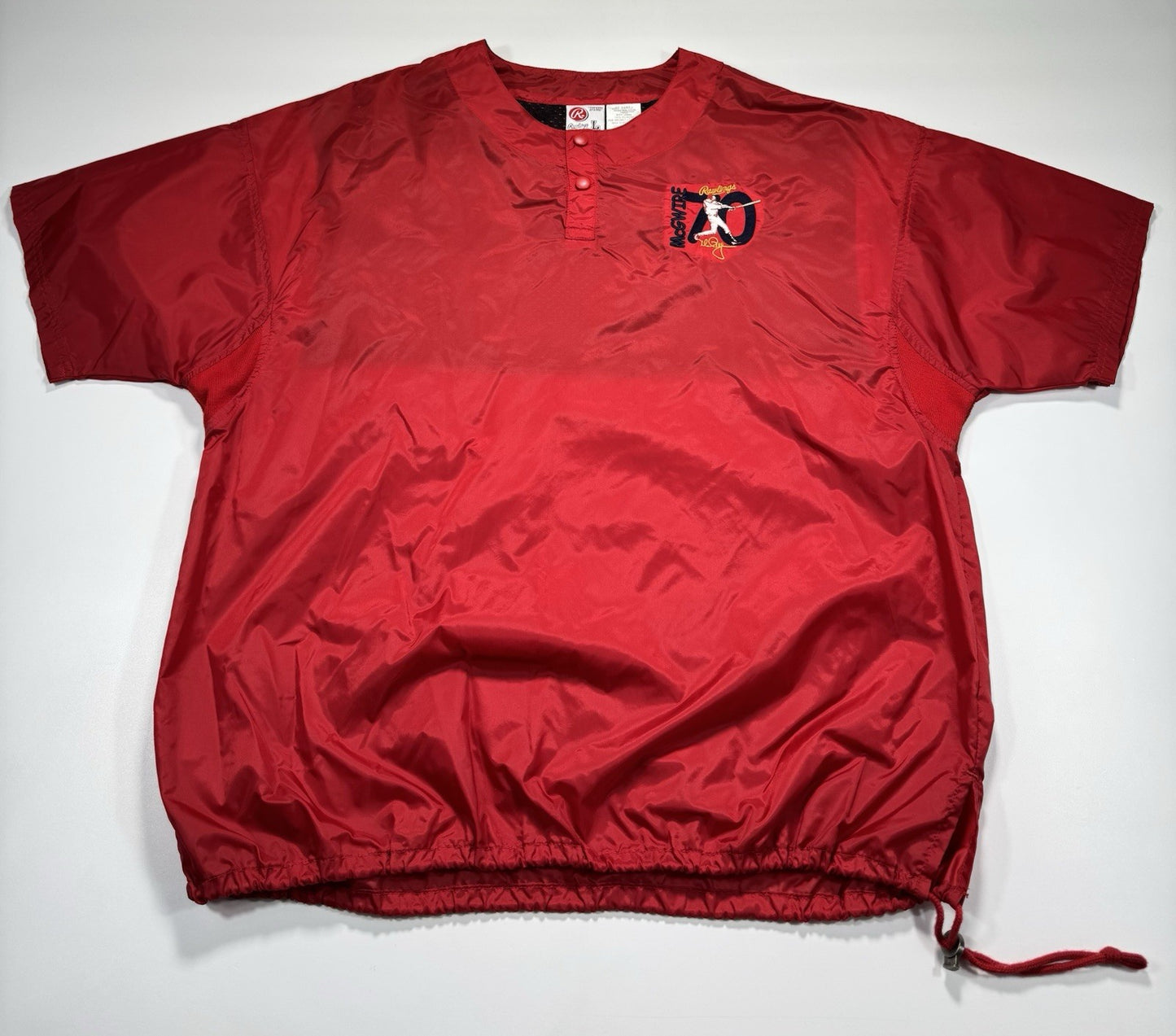 VTG Mark McGwire 70 Homerun Embroidered Rawlings Pullover Sz Large