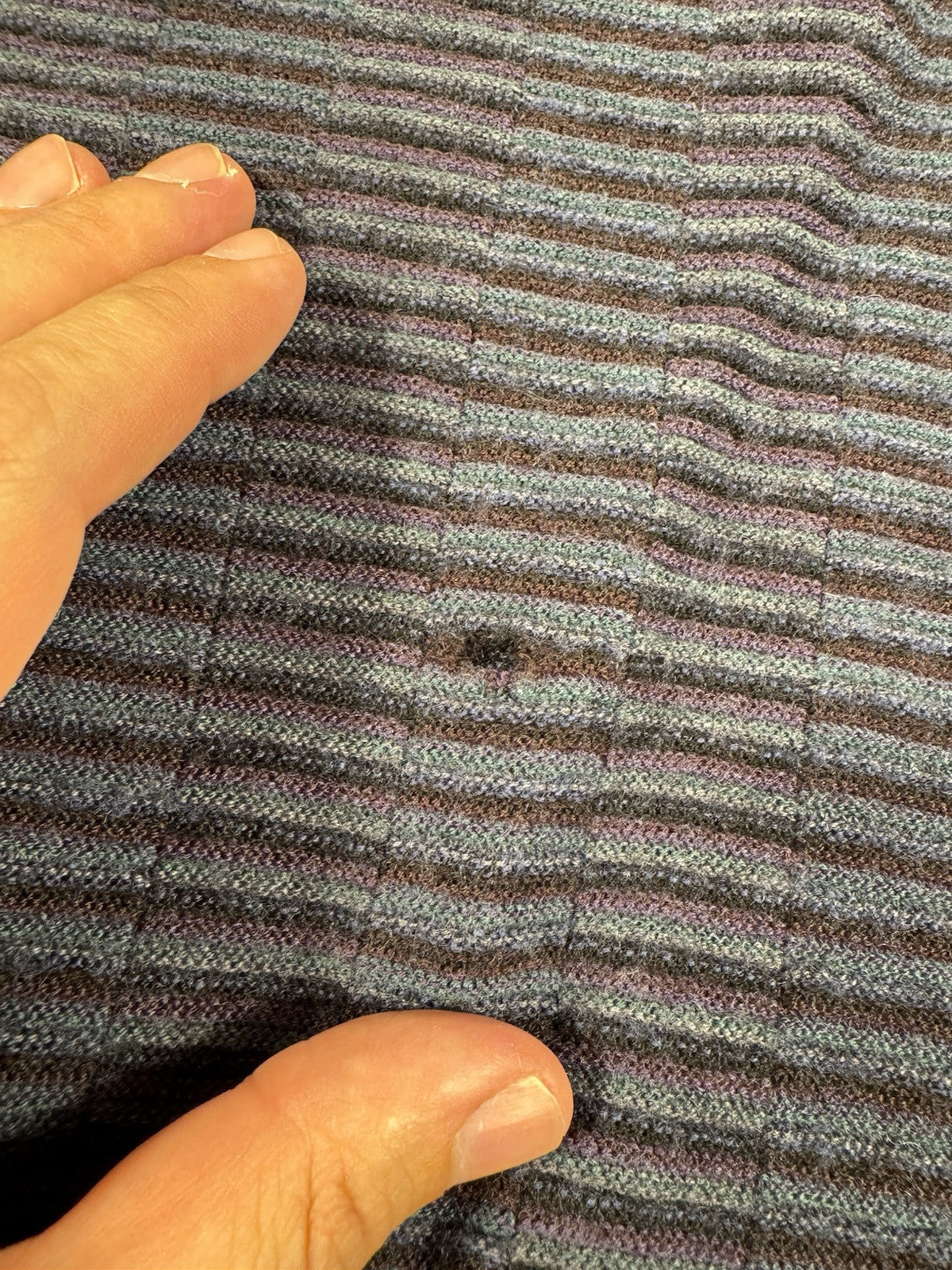 VTG Bachrach Sweater Black Gray Purple Striped Knit Made In Italy Size Small