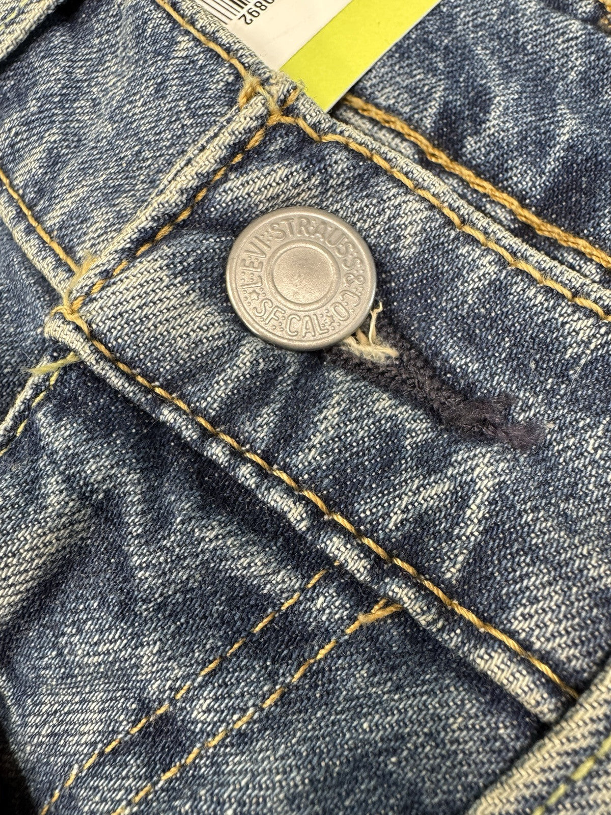 Levis 502 Washed Blue Stretch Denim Tapered Jeans Size 34x30 Msrp $99.95 Levi’s