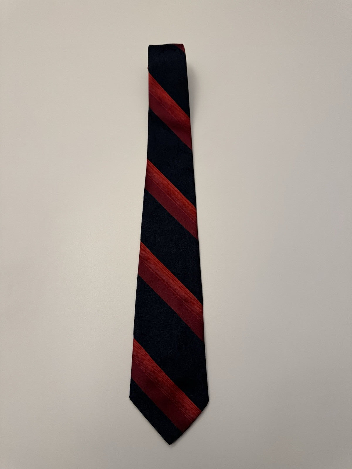 Pierre Cardin Dark Blue Light Blue Red Striped Tie 100% Silk Vtg