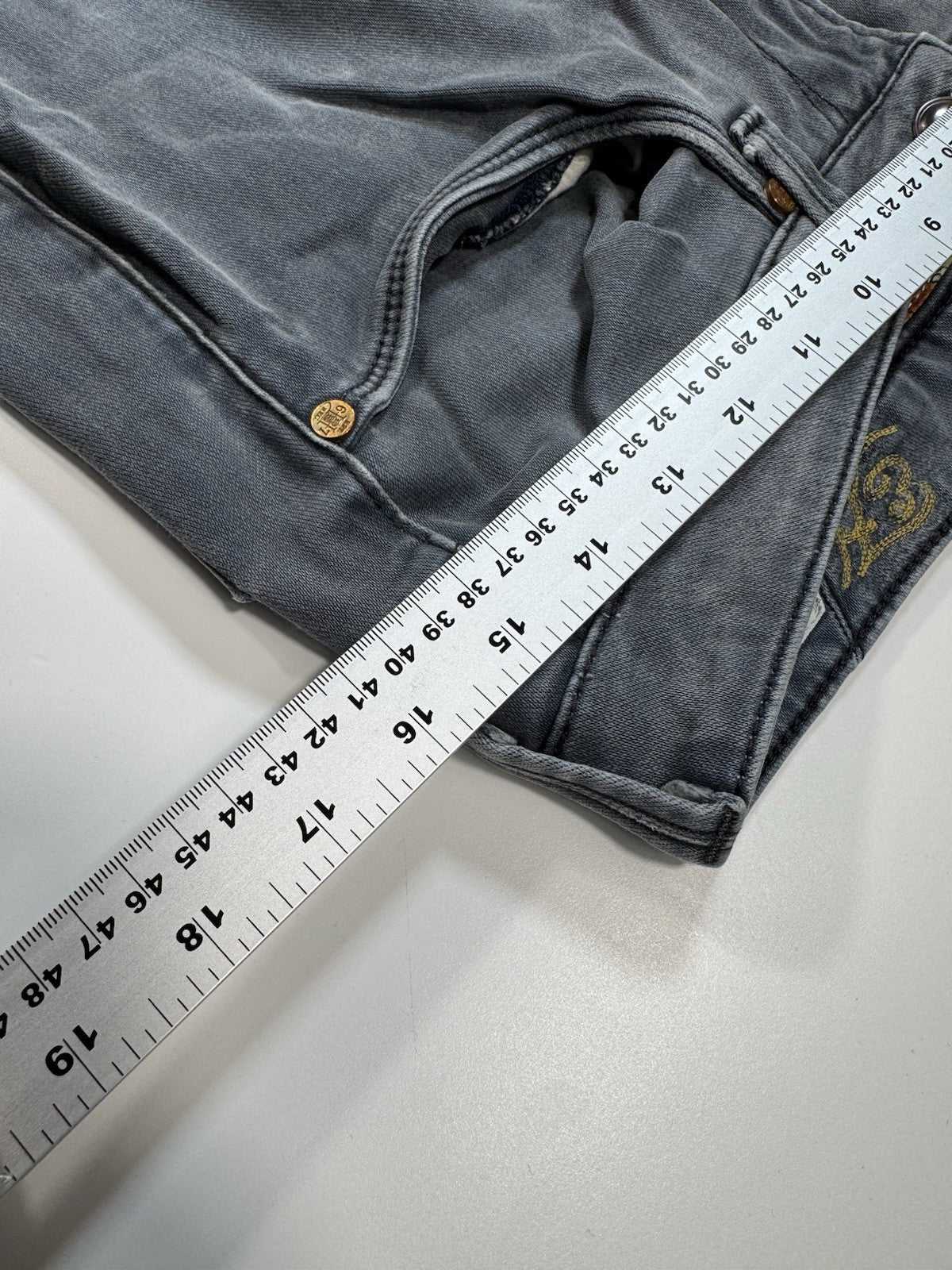 Ed Hardy Men’s 32x28 Gray Blue Skull Straight Leg Jeans Punk’s Not Dead